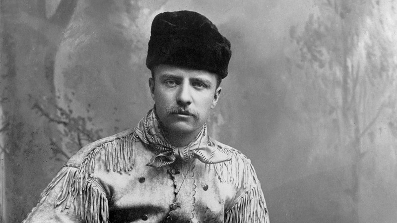 President Theodore Roosevelt in hunting attire.