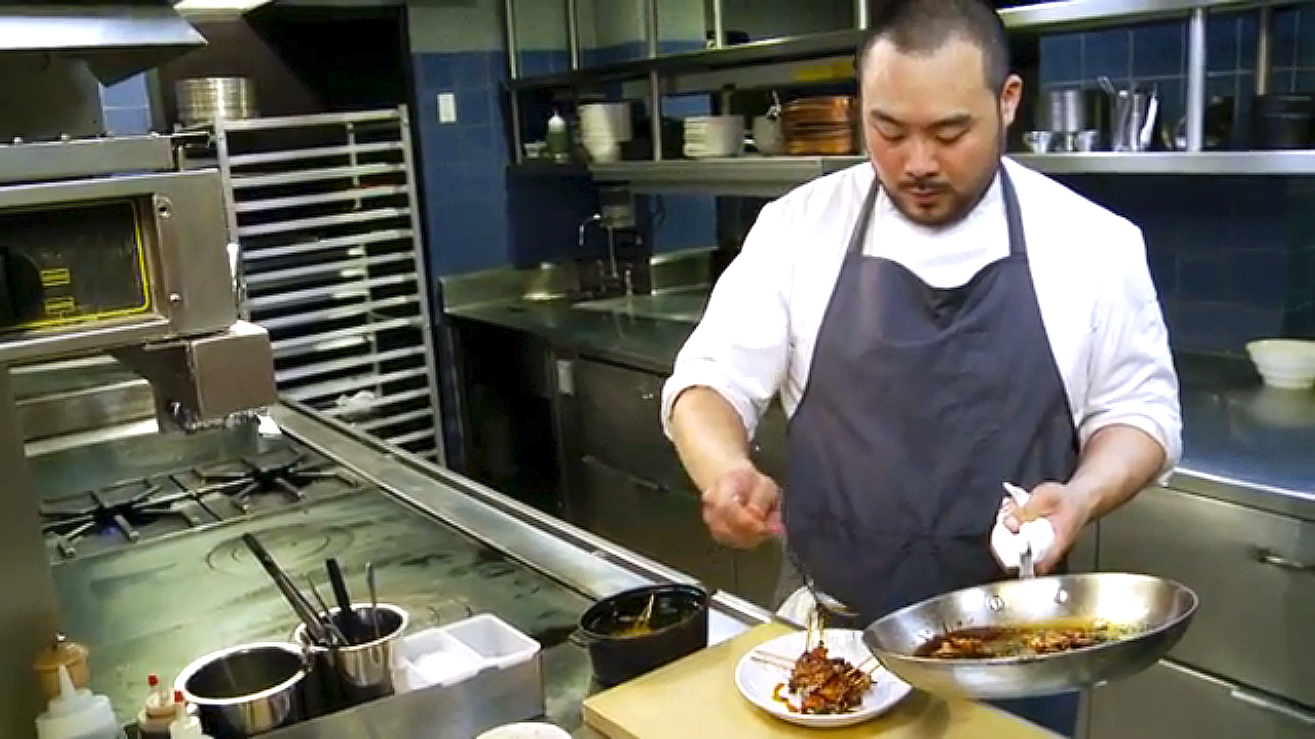 THE MIND OF A CHEF: Chef David Chang prepares a simple dish.