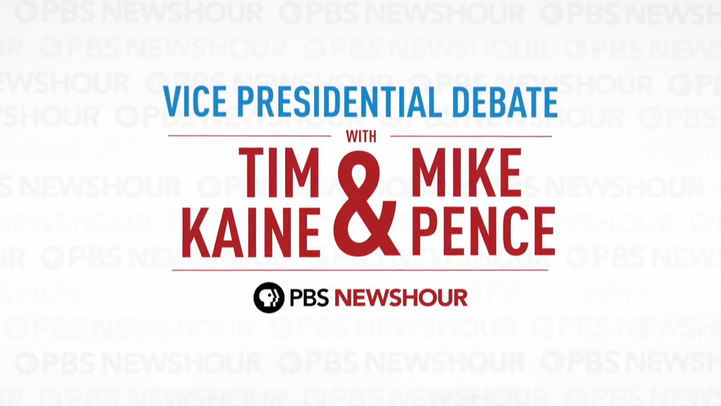 PBS Newshour SPECIAL REPORT <br/>Vice Presidential Debate