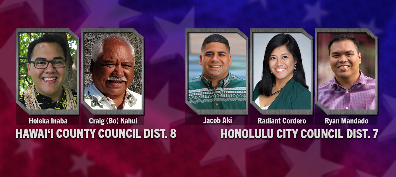 Election 2020 <br/>Hawaiʻi County Council District 8 <br/>Honolulu City Council District 7 <br/>INSIGHTS ON PBS HAWAIʻI