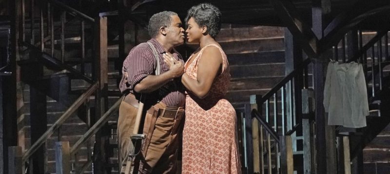Eric Owens and Angel Blue in the title roles of the Gershwins' "Porgy and Bess."
Photo: Ken Howard / Met Opera