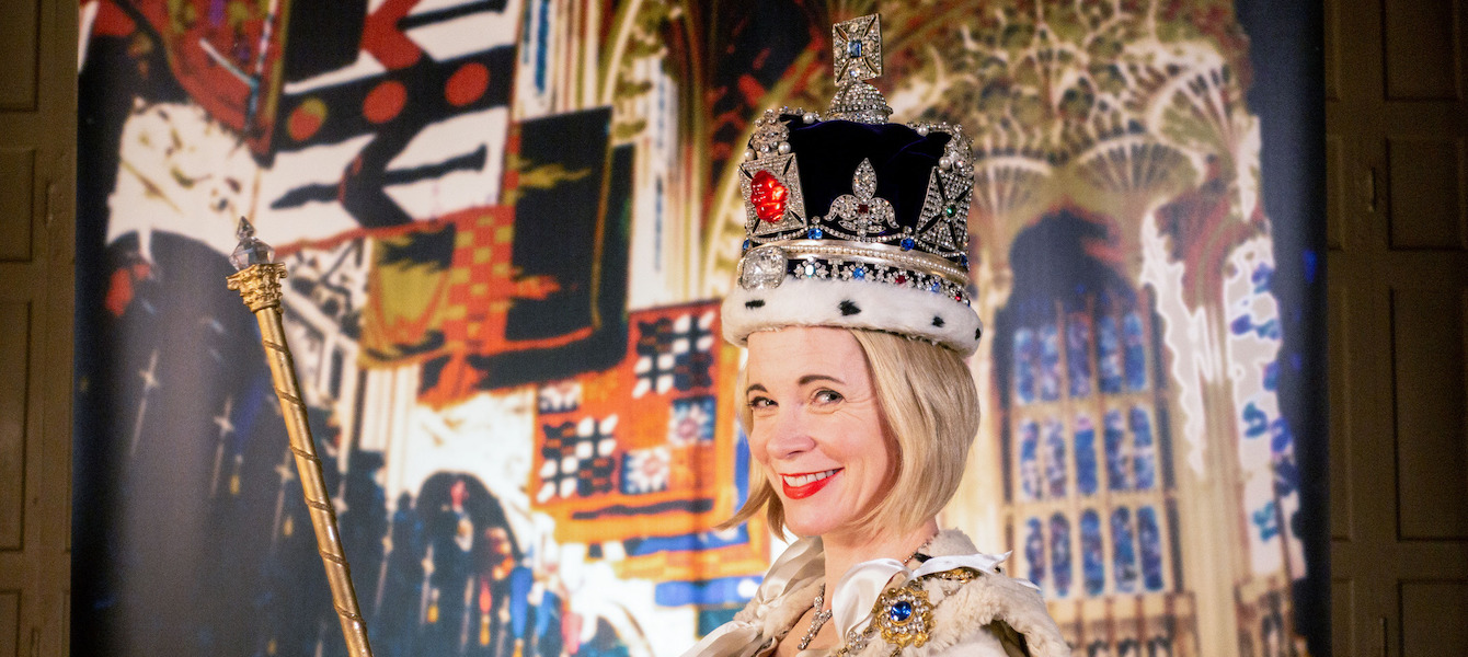 Programme Name: Lucy Worsley‚Äôs Royal Photo Album - TX: n/a - Episode: Lucy Worsley‚Äôs Royal Photo Album (No. n/a) - Picture Shows: recreates Cecil Beaton‚Äôs famous coronation portrait of HM Elizabeth II.  Lucy Worsley - (C) Academy 7 - Photographer: Lorian Reed-Drake
