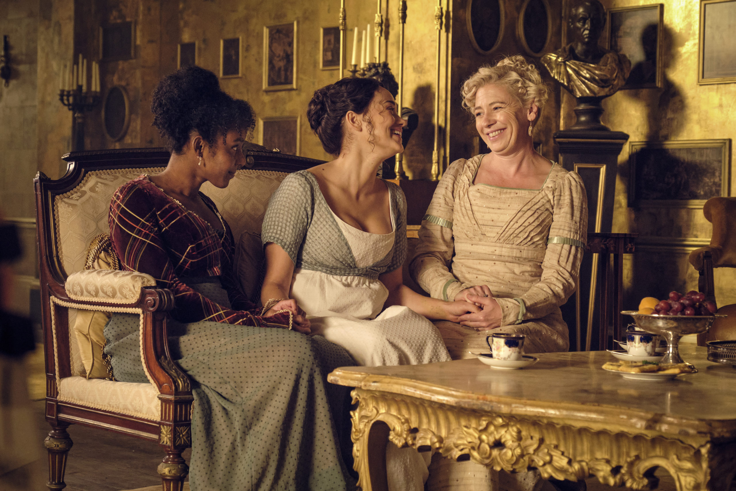 MASTERPIECE
“Sanditon” Season 2
Sundays, March 20 - April 24, 2022 on PBS

Shown from left to right: Georgiana Lambe (CRYSTAL CLARKE), Charlotte Heywood (ROSE WILLIAMS) and Mary Parker (KATE ASHFIELD)

Photographer: Joss Barratt

For editorial use only.