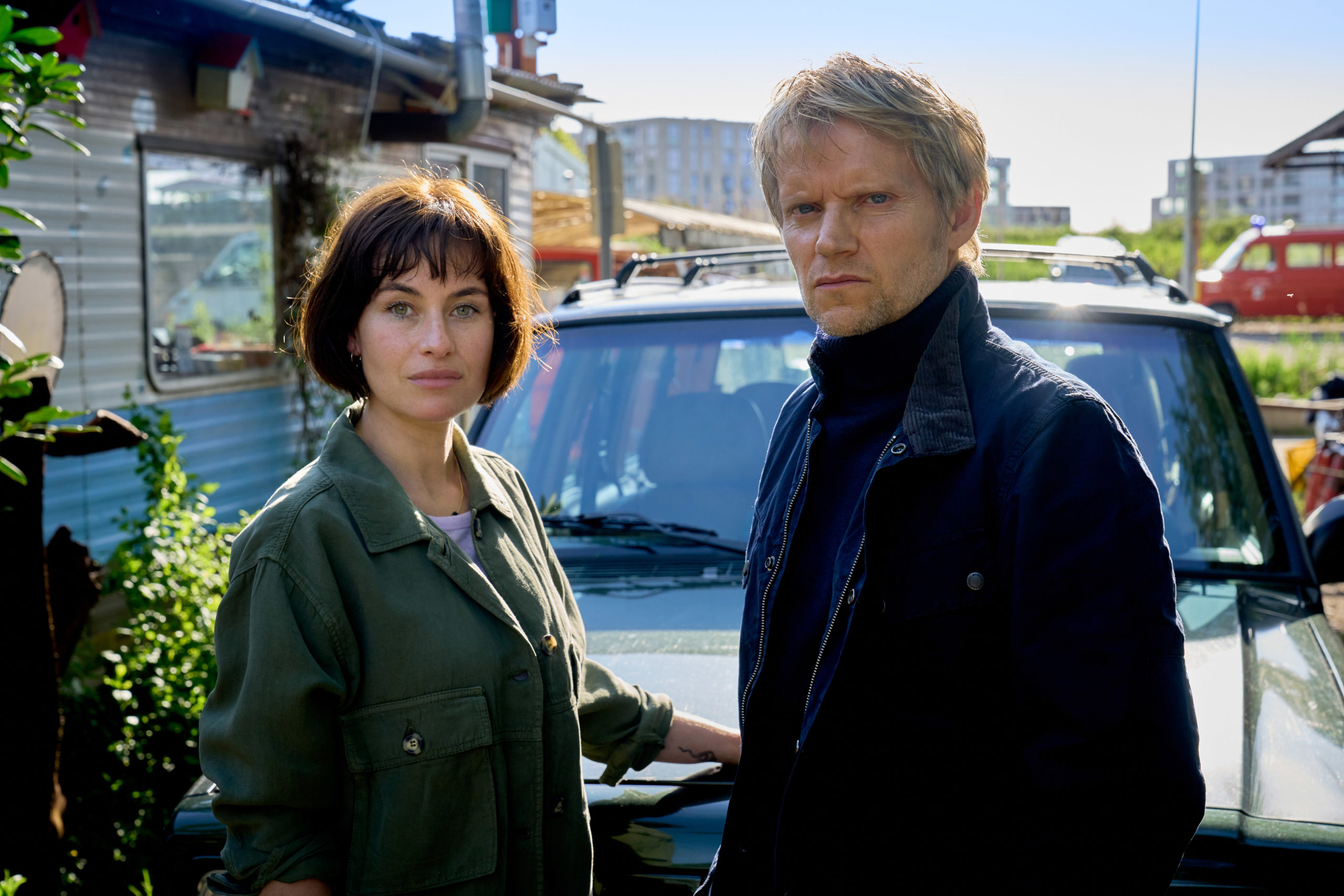 MASTERPIECE Mystery!
"Van der Valk" Season 2

Episode One, “Plague in Amsterdam”
Sunday, September 25, 2022; 9-11pm ET on PBS
Dutch detective Van der Valk is called in to investigate the grisly and theatrical murder of a lawyer. As a cryptic note discovered within her jacket
alludes to further murders, Van der Valk and his team must race to uncover the truth before the killer can strike again.

Shown from left to right: Maimie McCoy as Lucienne Hassel and Marc Warren as Piet Van der Valk

For editorial use only.

© Company Pictures, NL Films &amp; A3MI