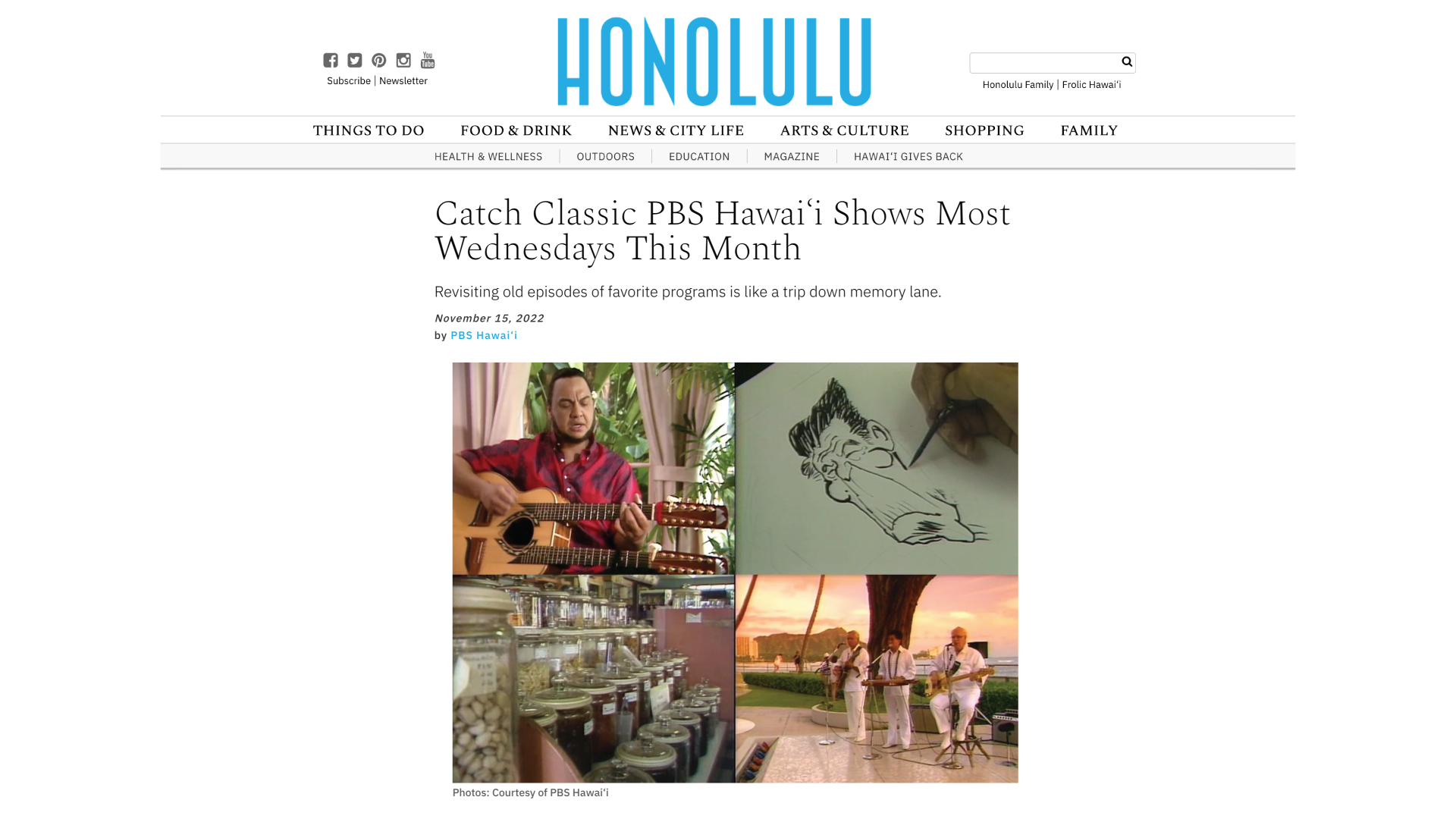 PBS HAWAI‘I CLASSICS in Honolulu Magazine