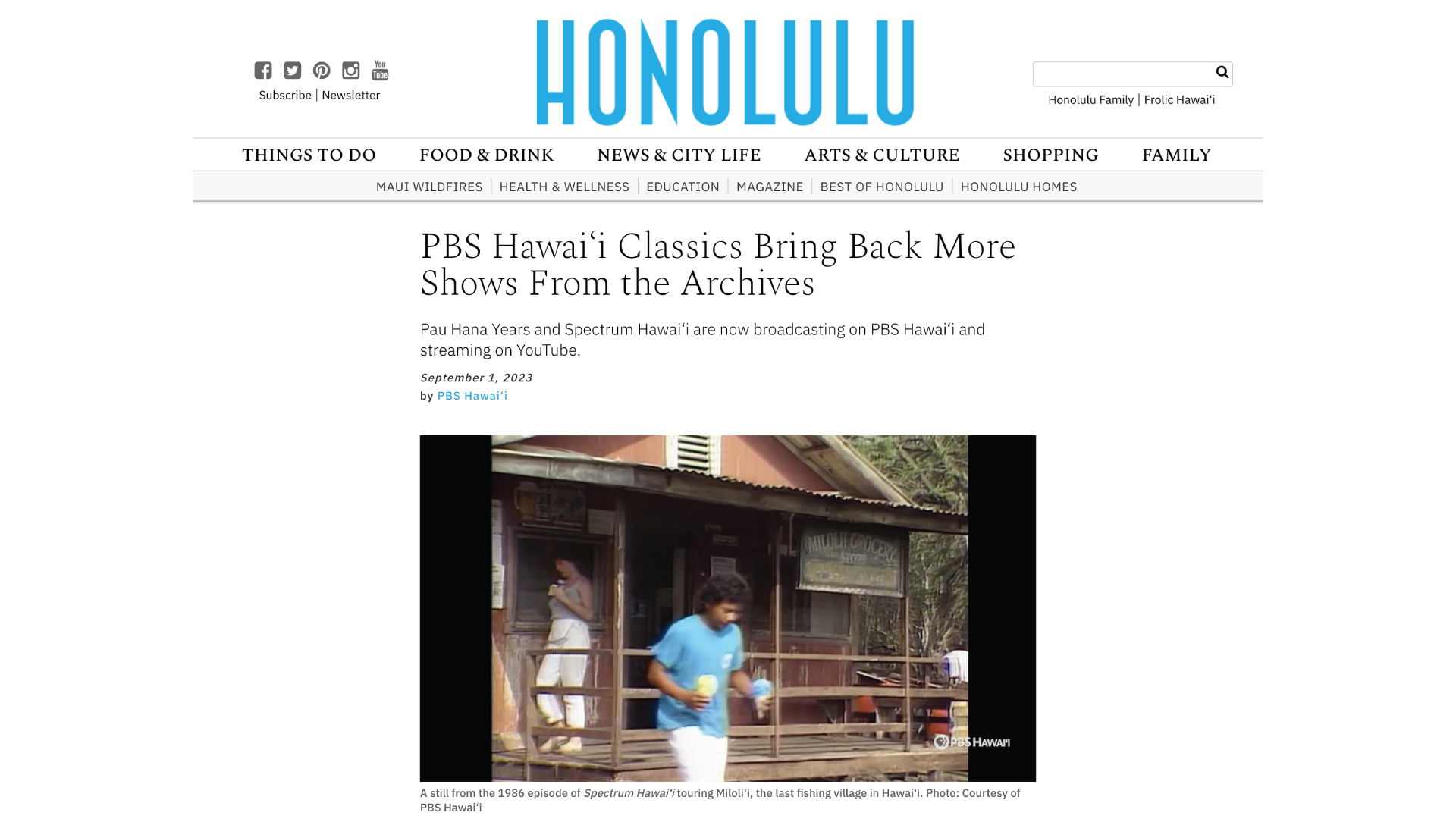 PBS Hawai‘i Classics in Honolulu Magazine
