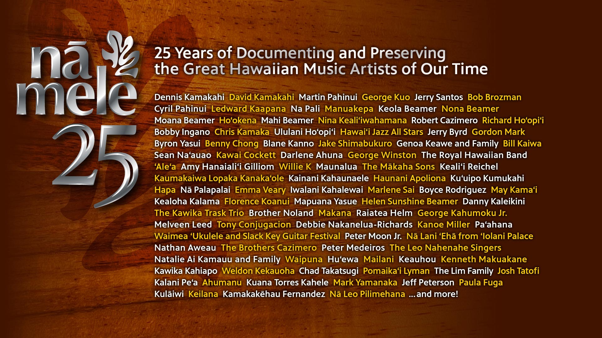 NĀ MELE 25 <br/>Celebrating 25 Years of Hawaiian Music