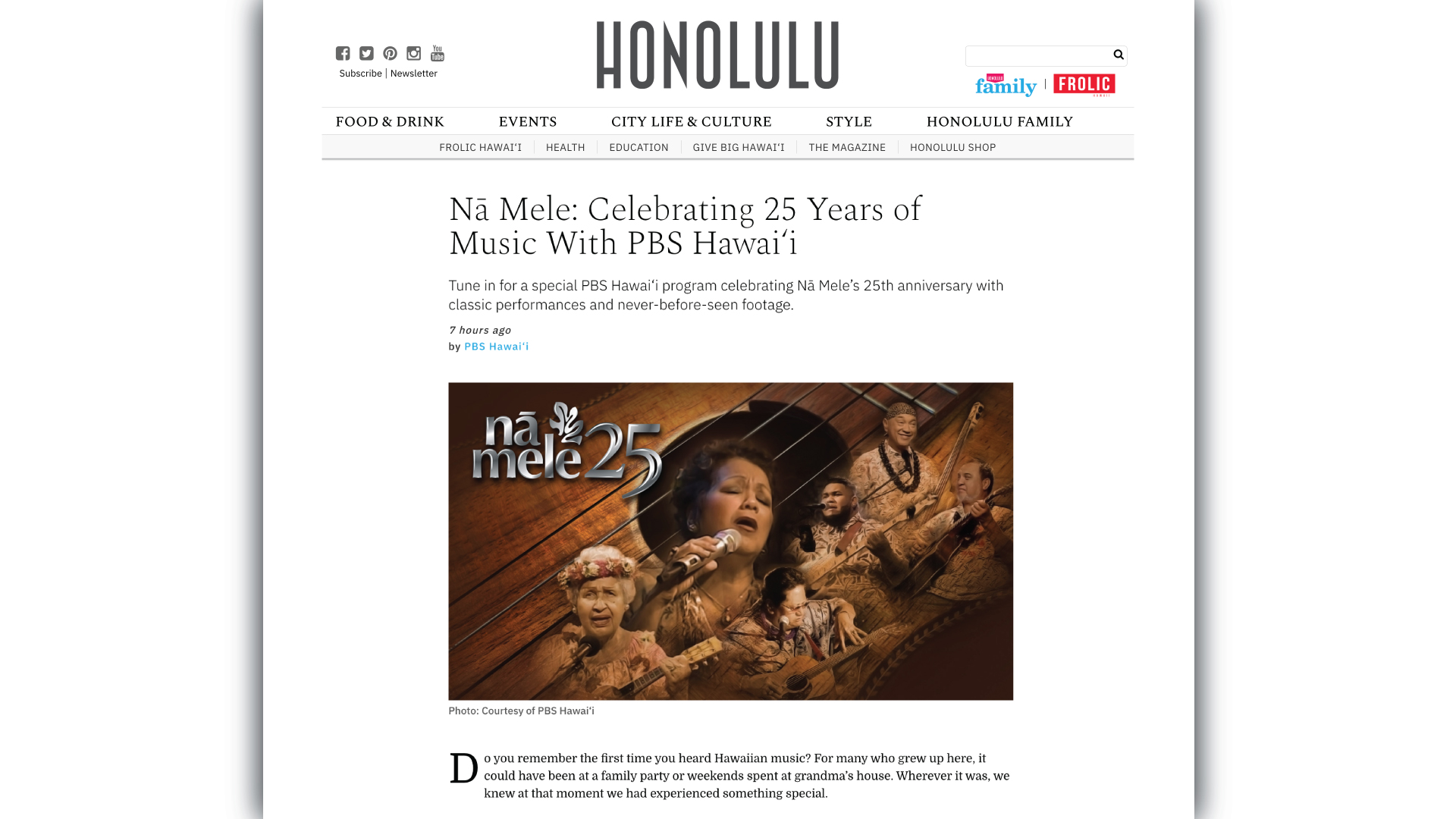 NĀ MELE: CELEBRATING 25 YEARS OF MUSIC