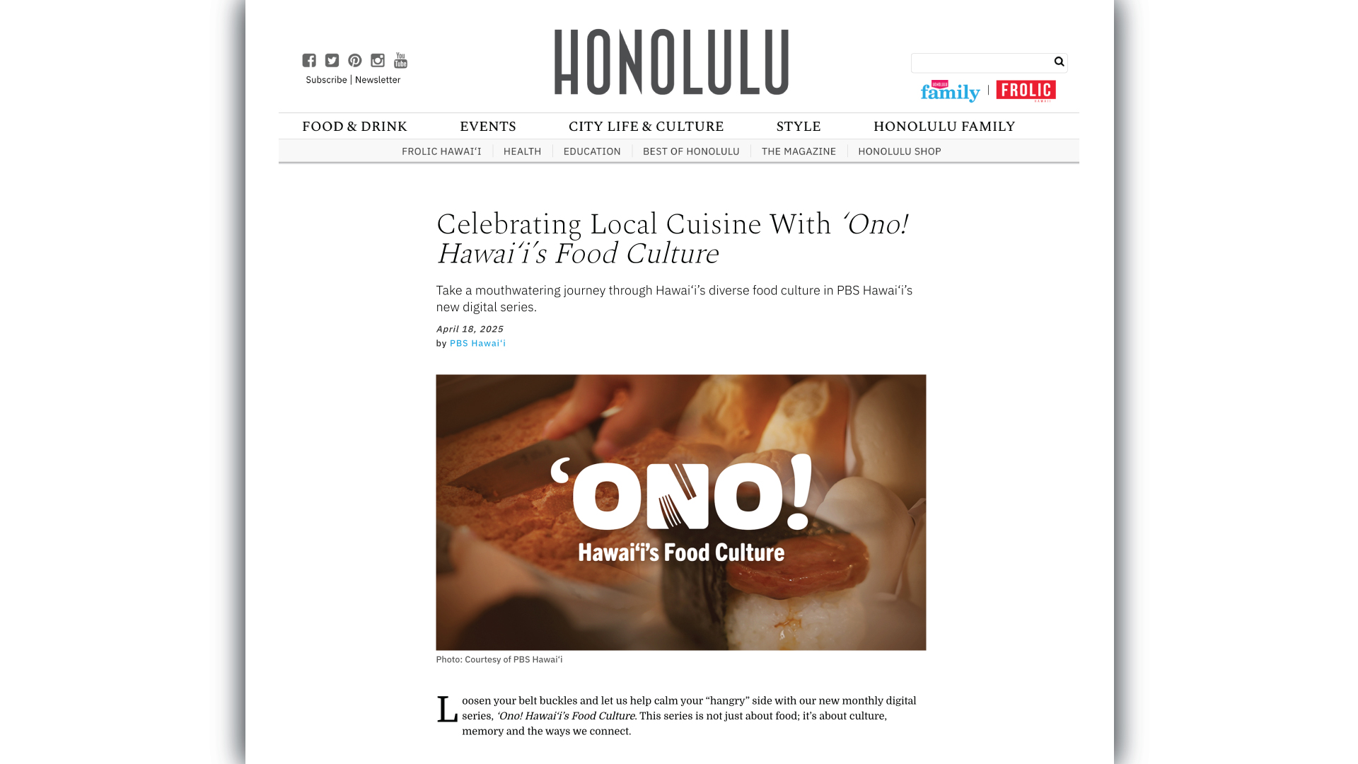 Celebrating Local Cuisine With ‘Ono! Hawai‘i’s Food Culture