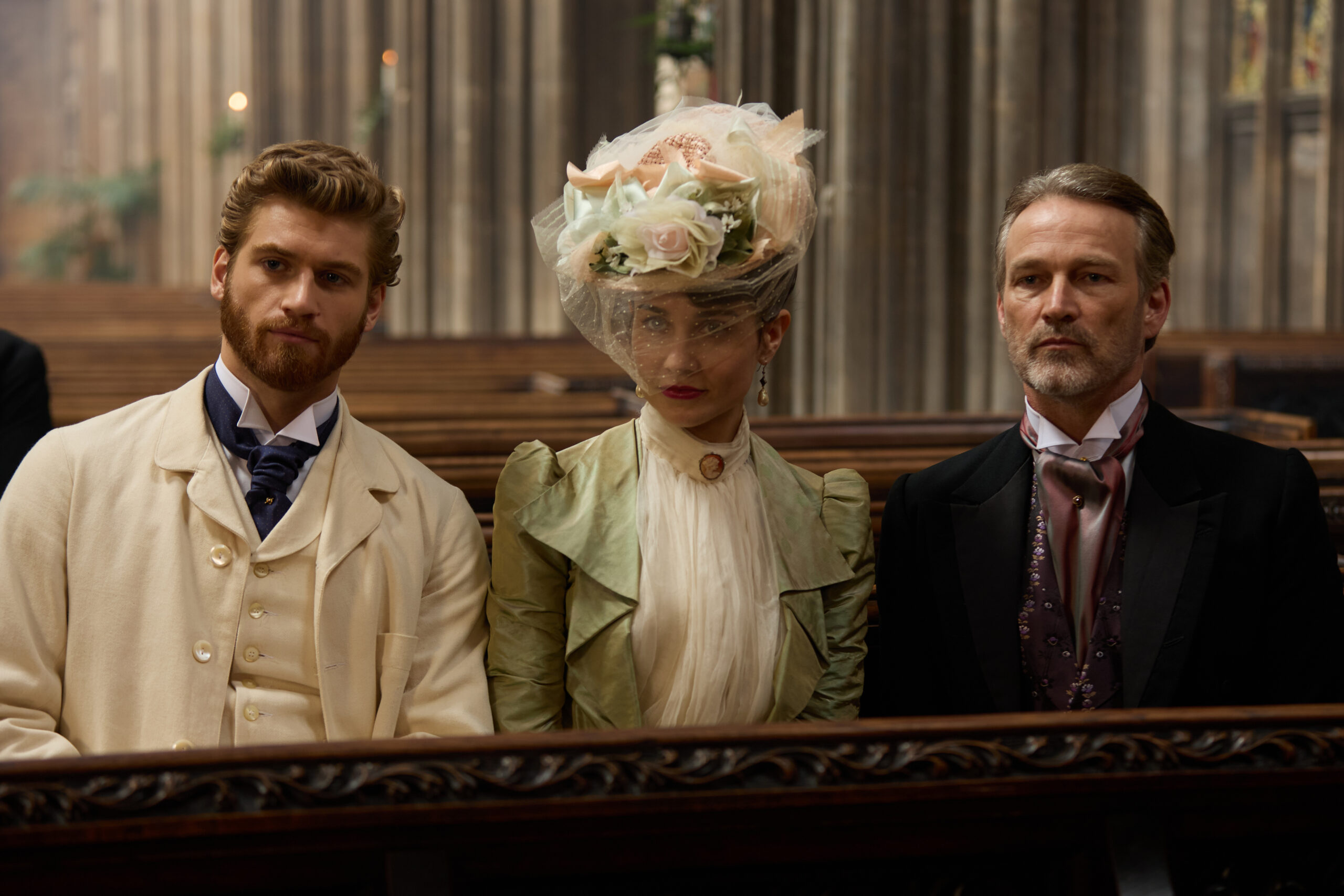MASTERPIECE
The Forsytes

Episode Three
Sunday, April 5 at 9/8c on PBS
Jo hopes to fulfill newfound obligations while James’s attempts to sabotage him intensify. June seeks solace with Philip. Soames promises Irene a move to Paris and support for her dancing.

Shown L-R: Jolyon Jr (Danny Griffin), Frances (Tuppence Middleton), Jolyon Sr (Stephen Moyer)

For editorial use only.

Photographer: Sean Gleason

Courtesy of Mammoth Screen &amp; MASTERPIECE