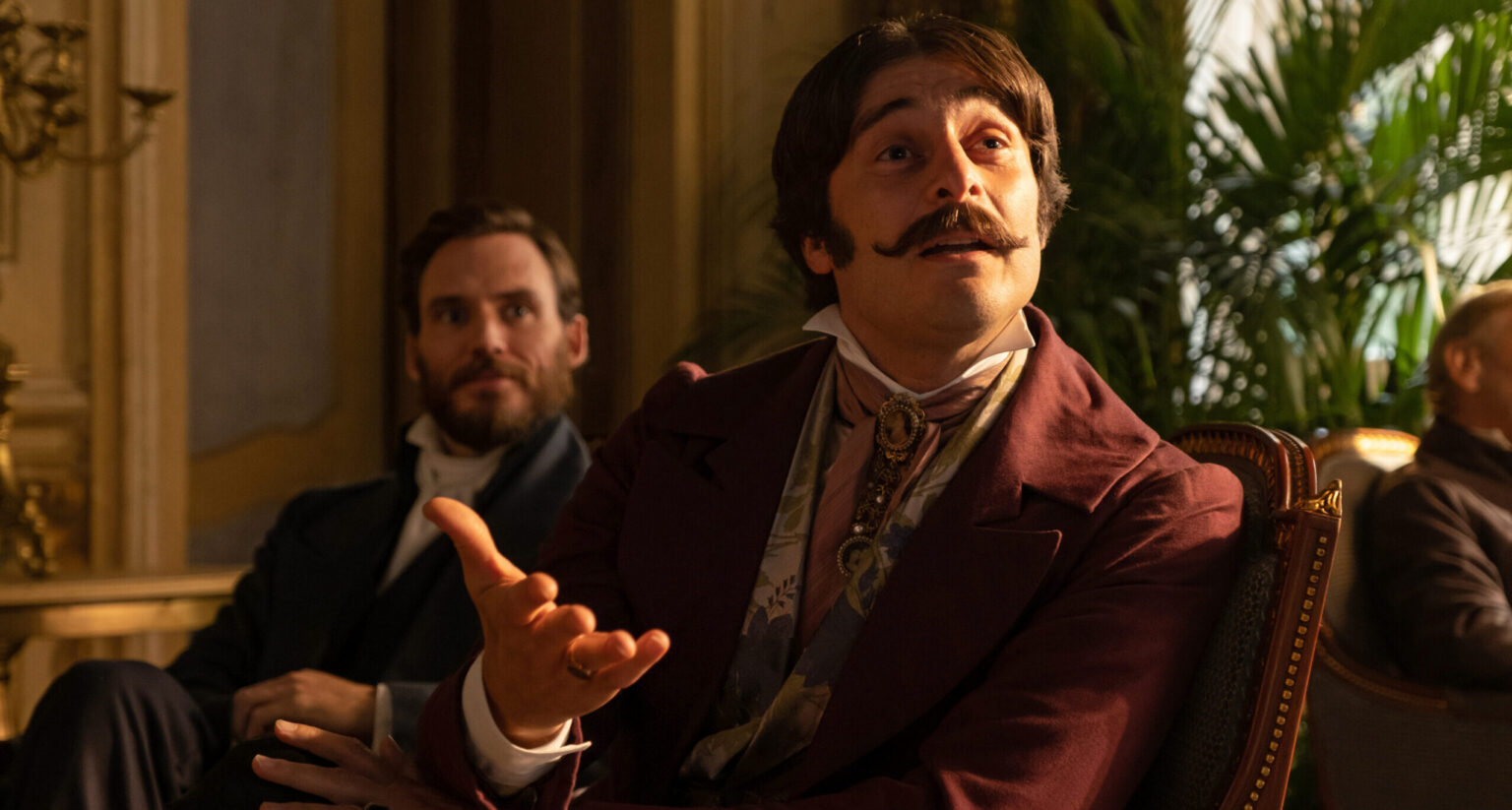 MASTERPIECE
The Count of Monte Cristo 

Episode Six: “Providence”
Sunday, April 26, 2026 at 10/9c on PBS

Now deeply involved in the inner workings of Paris high society, Edmond meddles in the lives of those he wishes to destroy. But the stakes change when poison is stolen from his lab and is used in a murder. All the while, Edmond struggles to conceal his identity from Mercedes. 

Shown L-R: Edmond Dantès (Sam Claflin), Vampa (Lino Guanciale)

For editorial use only.

Photographer: Claudio Iannone

Courtesy of Palomar and MASTERPIECE.