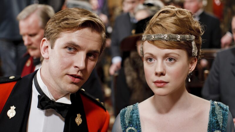 Downton Abbey on MASTERPIECE
Season 2
Shown from left to right: Dan Stevens as Matthew Crawley and Zoe Boyle as Lavinia Swire
For editorial use only.

©Carnival Film &amp; Television Limited for MASTERPIECE