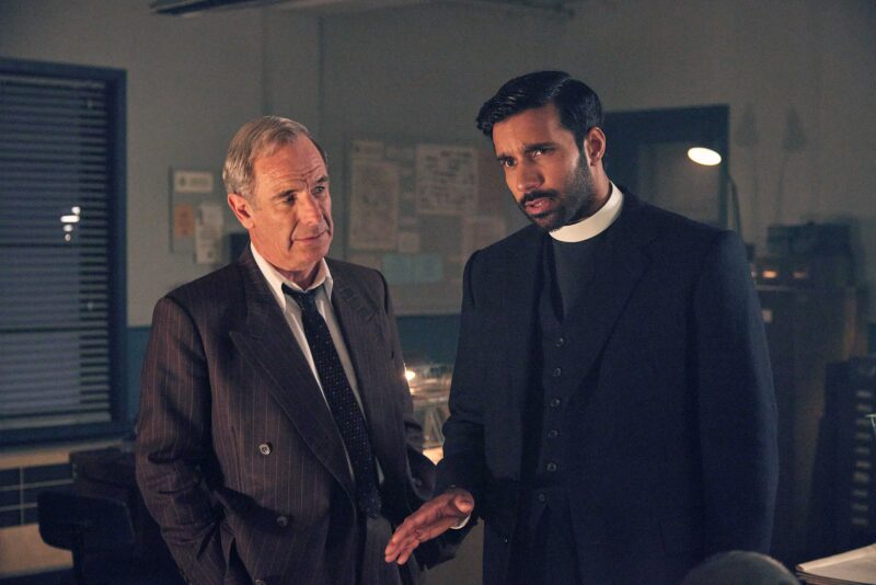 MASTERPIECE
Grantchester, Season 10

Episode Five
Sunday, July 13, 2025 at 9/8c on PBS
Leonard’s drinking lands him in a prison cell overnight. When he wakes up, the consequences only escalate from there.

Shown L-R: Geordie Keating (Robson Green), Alphy Kottaram (Rishi Nair)

For editorial use only.

Courtesy of Kudos, ITV, and MASTERPIECE.
